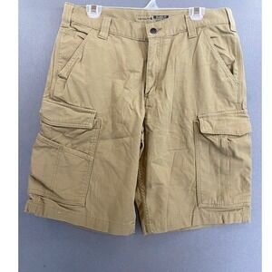 Carhartt Mens Size 34 Khaki Relaxed Fit Cargo Shorts Built to Serve
